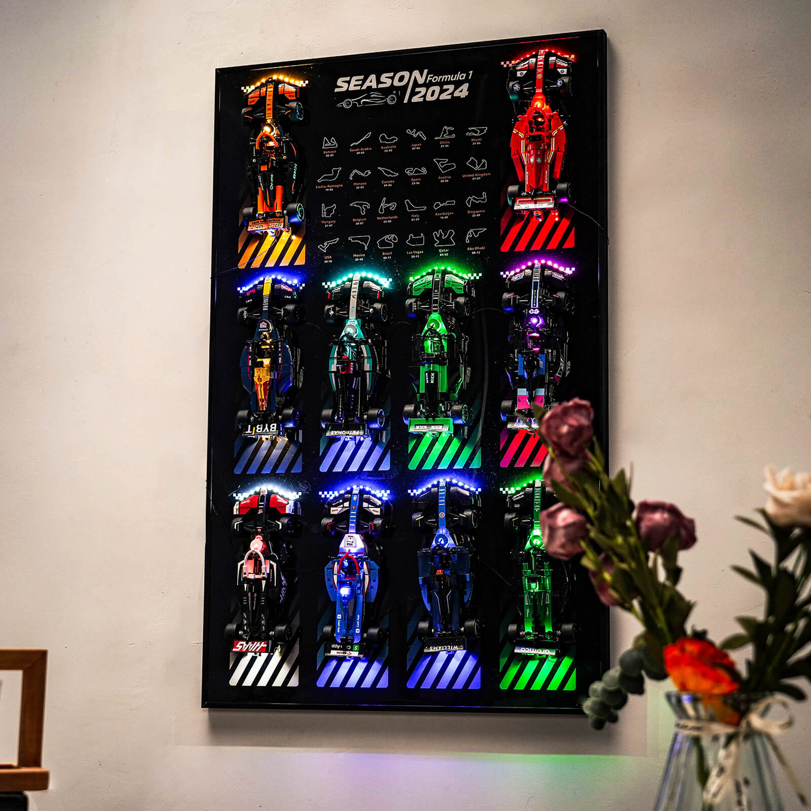 Suitable for LEGO 77242-77251 F1® Speed Champions Race Car Wall Mounted Back Panel Photo Frame Display Board