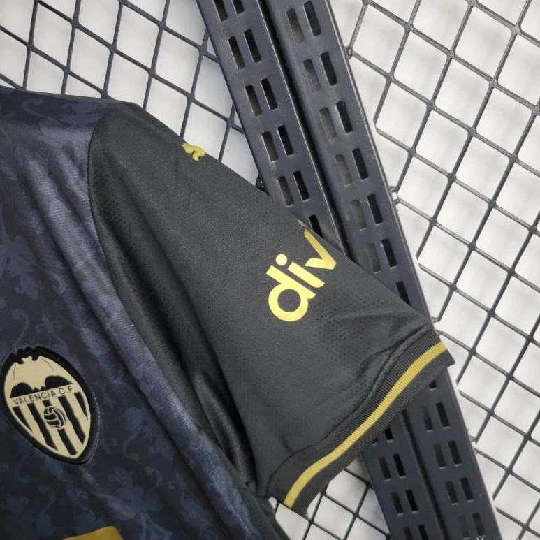 Higojerseys-Valencia 24-25 Black Away Jersey - Fans Version