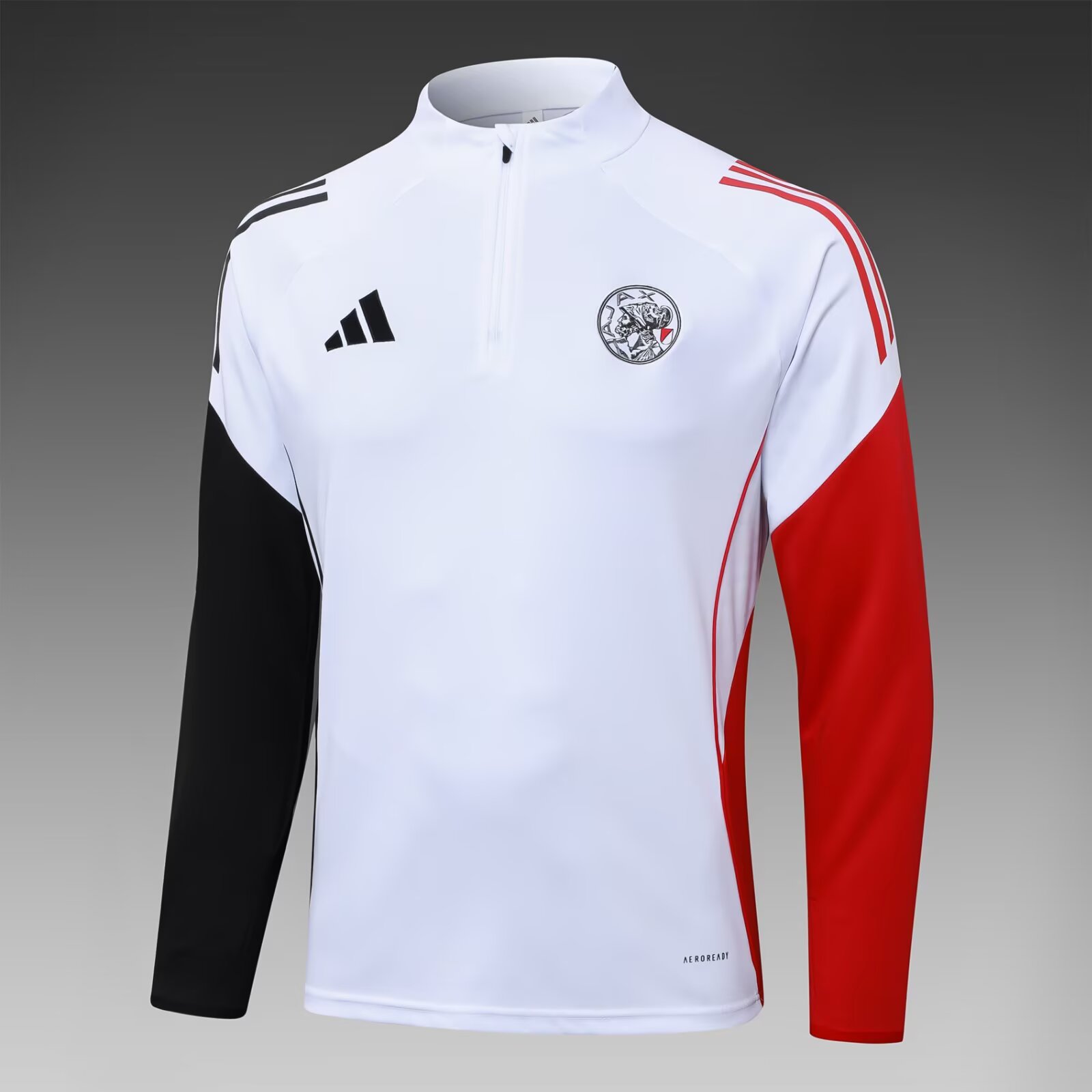 2025/2026 Ajax Half-Pull Training Suit White Football Shirt 1:1 Thai Quality Set:football jersey mysite: unitedjerseyfootball 邓江浪:football