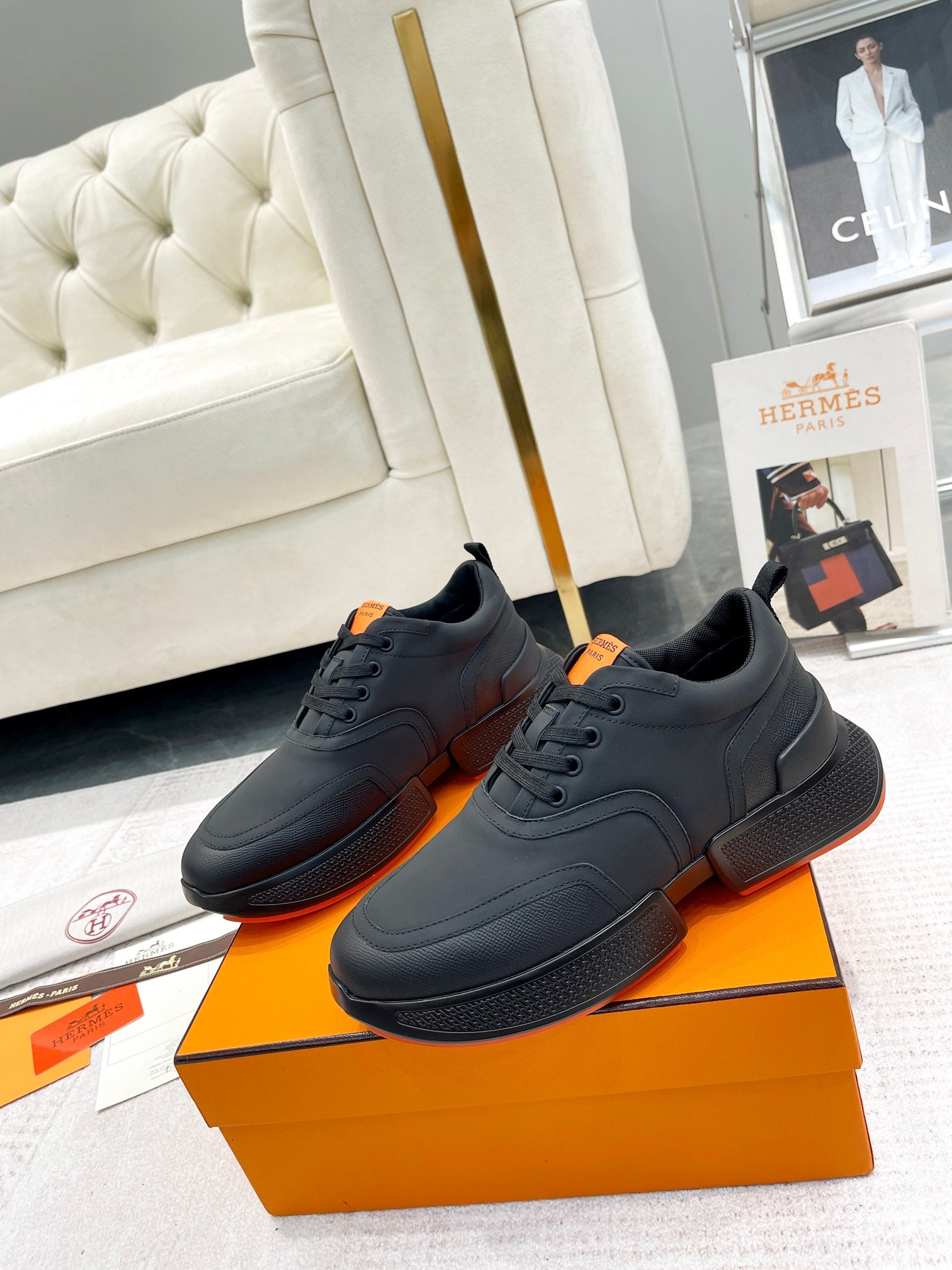 GIGA SNEAKER IN FULL BLACK STITCHED MESH AND CALFSKIN、mysite、Cacoeks
