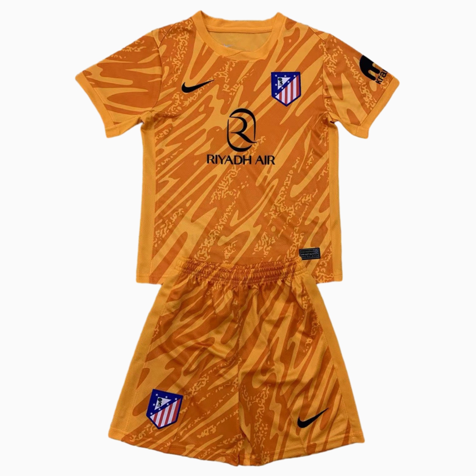 ManixJersey.com | Atletico Madrid 24-25 Orange Goalkeeper Kids Kit -Customize Name, Number and Patch | Worldwide Shipping