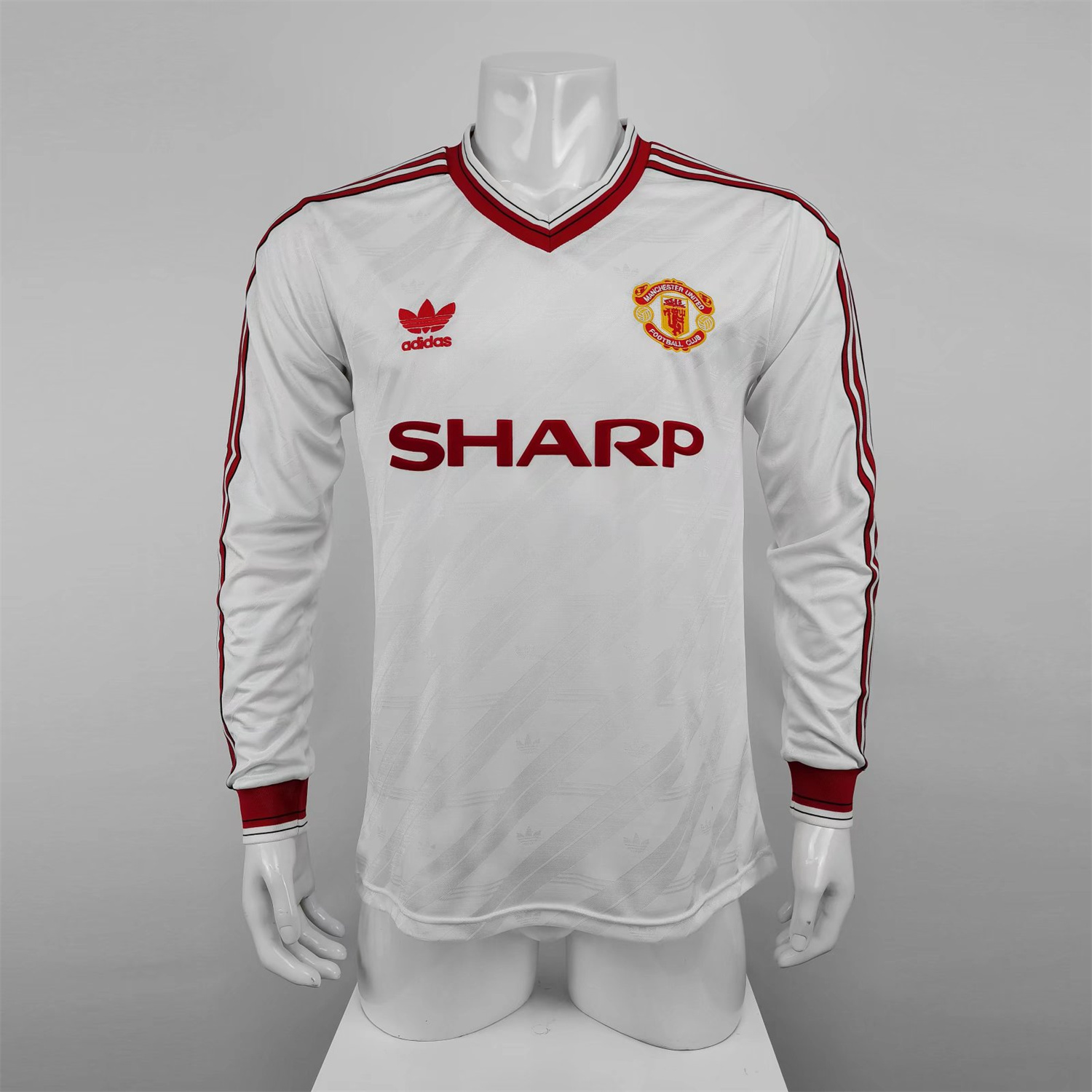 Higojerseys-Retro Manchester United 86-88 Away Long Sleeve Jersey