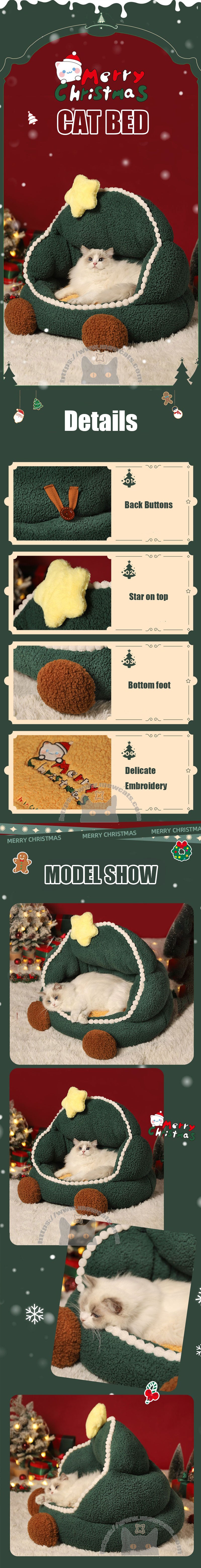 Christmas Removable Cat Bed Sofa