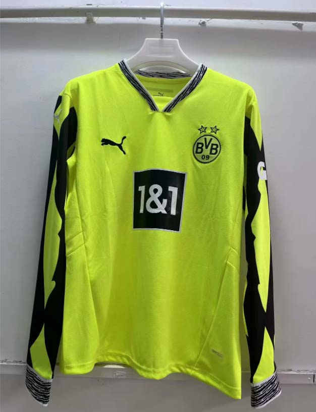 2025/2026 Long Sleeve Dortmund Special Edition Fluorescent green Football Shirt 1:1 Thai Quality:football jersey mysite: unitedjerseyfootball 邓江浪:football
