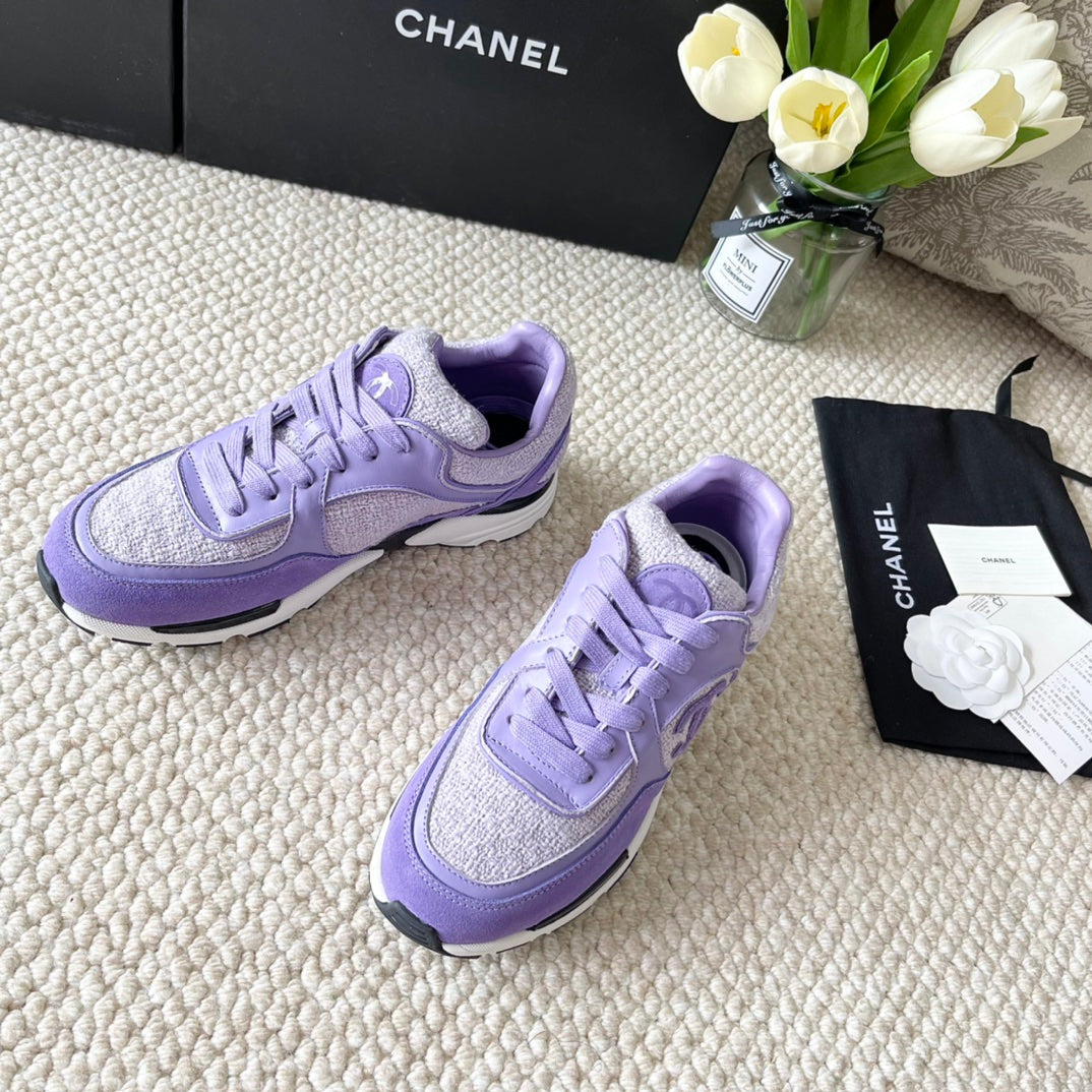 CC SNEAKER IN IRIS PURPLE WOOL TWEED AND SUEDE、mysite、Cacoeks