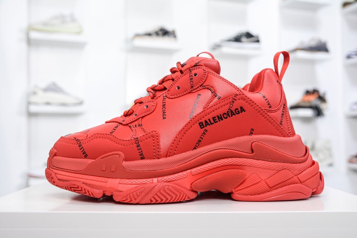 Balenciaga Triple S Sneaker All Over Logo Red、mysite、Cacoeks