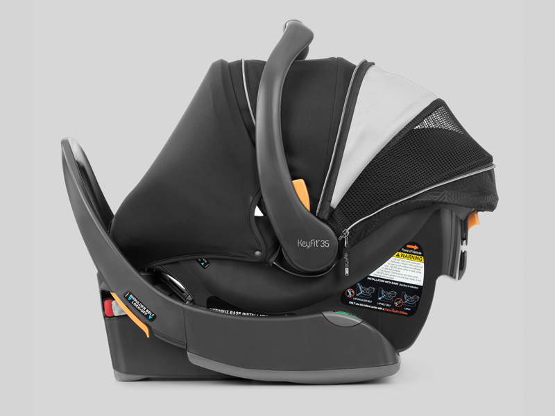 Profile shot of KeyFit 35 Zip Car Seat in Base