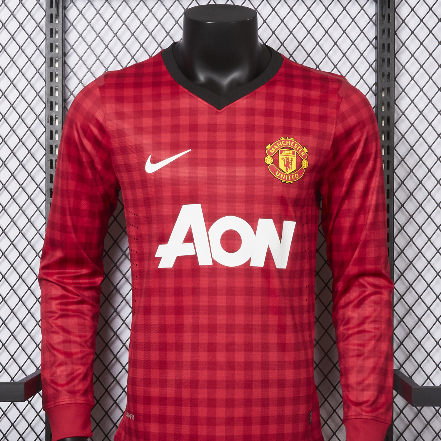 foot-Retro Manchester United 2012-13 Home Long Sleeve Jersey - Player Version
