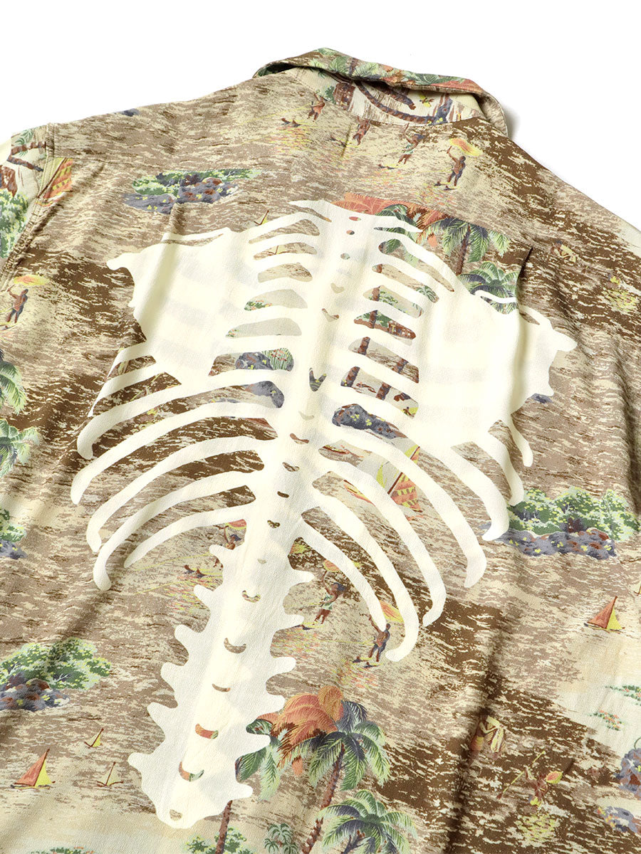 KAPITAL Rayon Kamehameha BONE pt Aloha Shirt  EK-1214SSA 