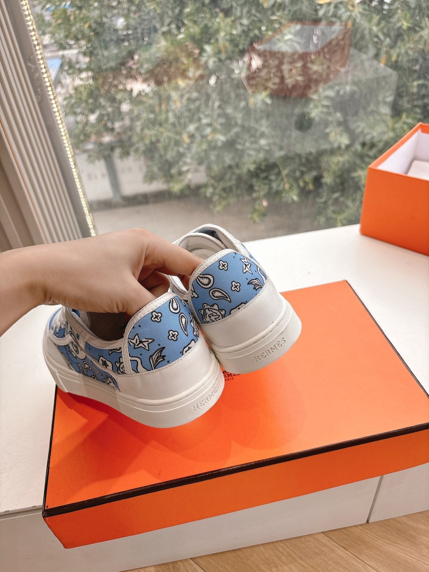 GET SNEAKER IN WHITE MIX CERULEAN BLUE MAXI CANVAS AND CALFSKIN、mysite、Cacoeks