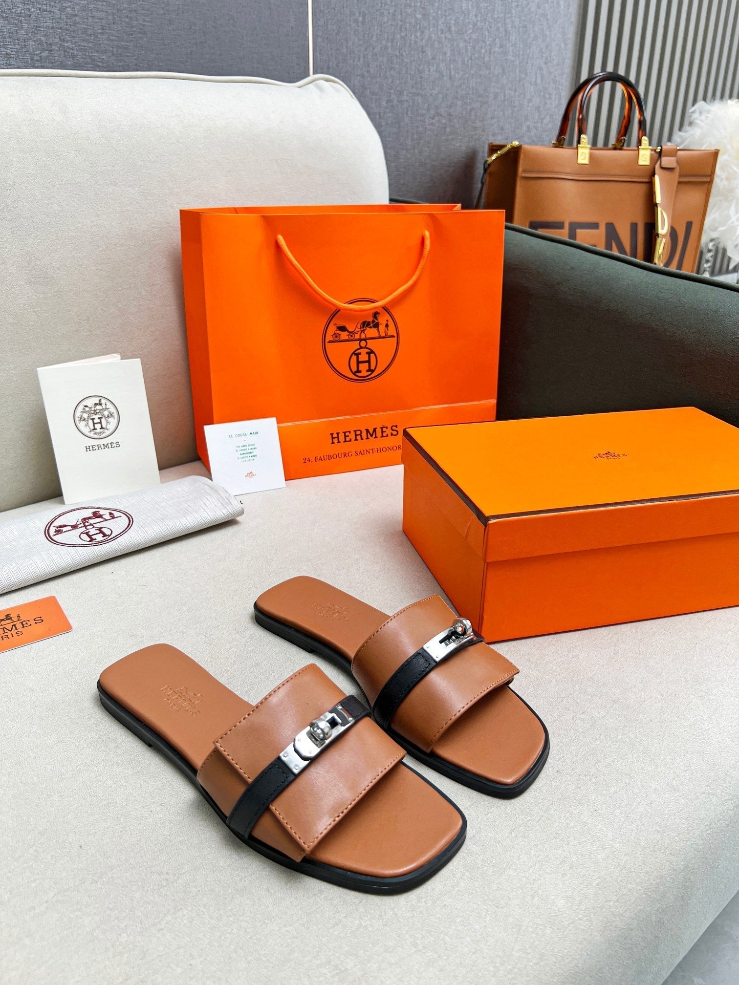 Giulia Sandal Brown Black Calfskin、mysite、Cacoeks