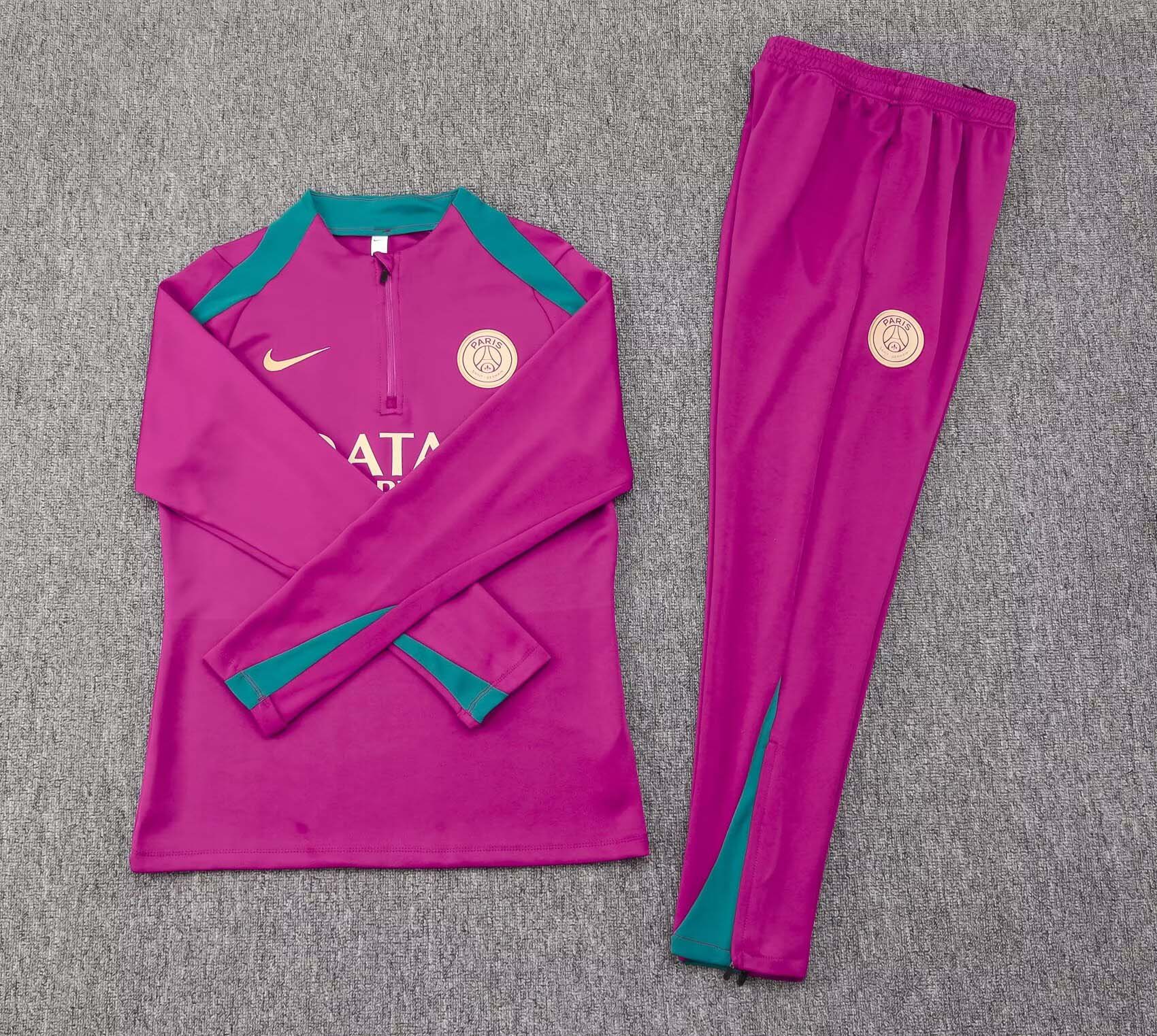 2024/2025 Psg Paris Saint-Germain Half-Pull Training Suit Rose Set:football jersey mysite: unitedjerseyfootball 邓江浪:football