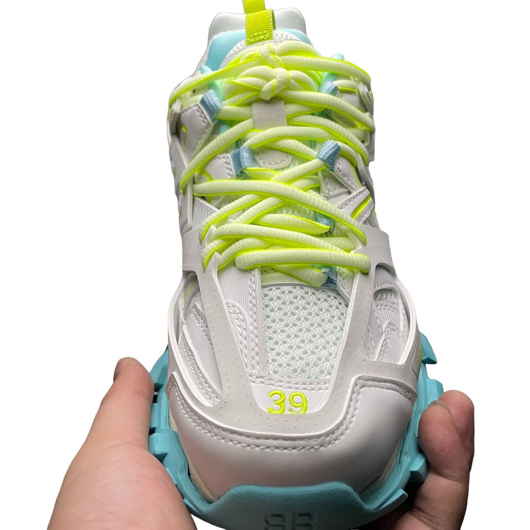 Balenciaga Track Trainer in White Neon Yellow、mysite、Cacoeks