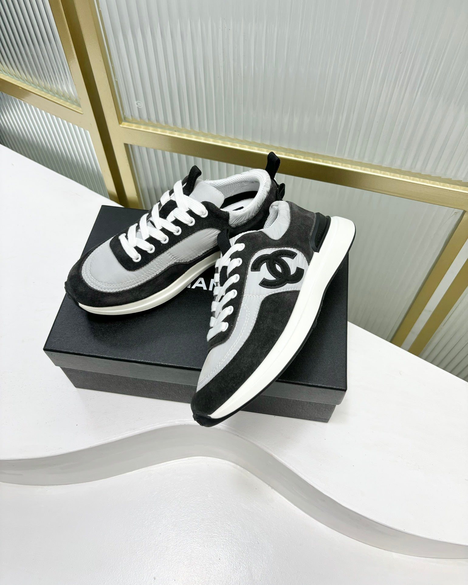 SNEAKER IN BLACK MIX GREY SUEDE、mysite、Cacoeks