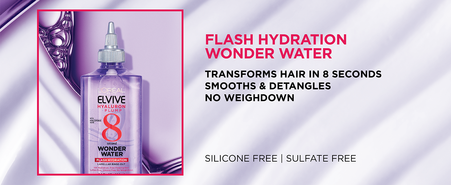 flash hydration wonder water: transforms hair in 8 seconds, smooths and detangles, no weighdown