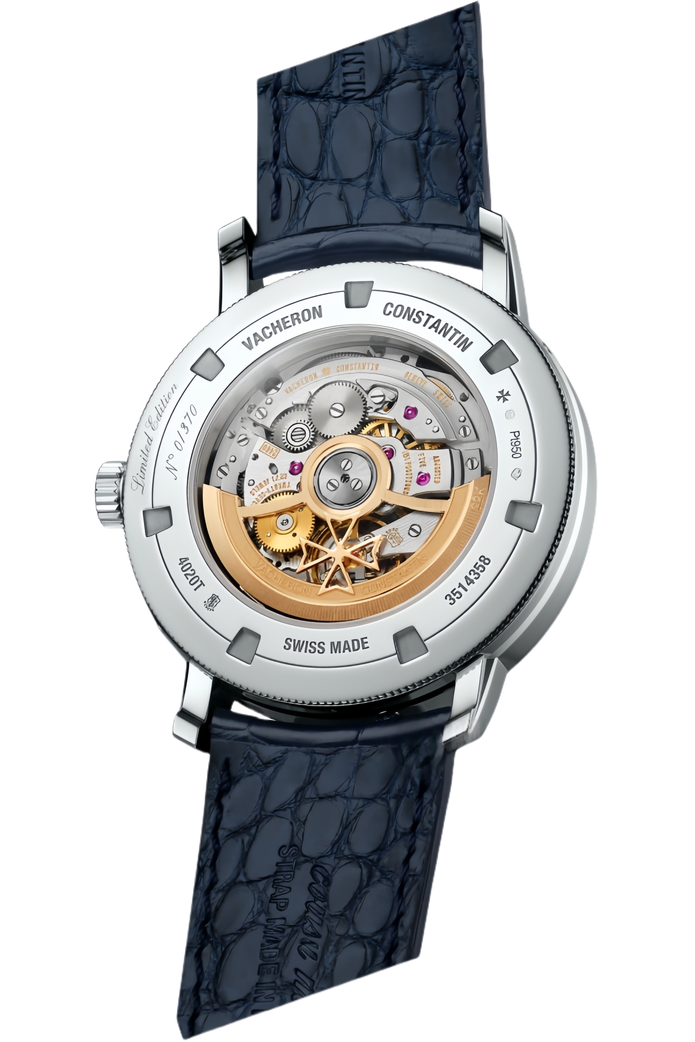 Vacheron Constantin Patrimony Moon Phase Retrograde Date Ref. 4020T/000P-H038 Super Clone Watch – Platinum Case Blue Dial Dress Replica