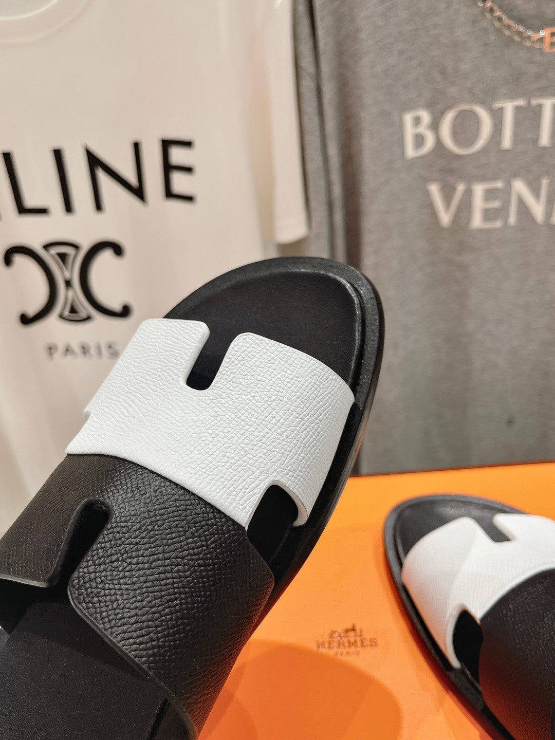 IZMIR SANDAL BLACK MIX WHITE LAMBSKIN、mysite、Cacoeks