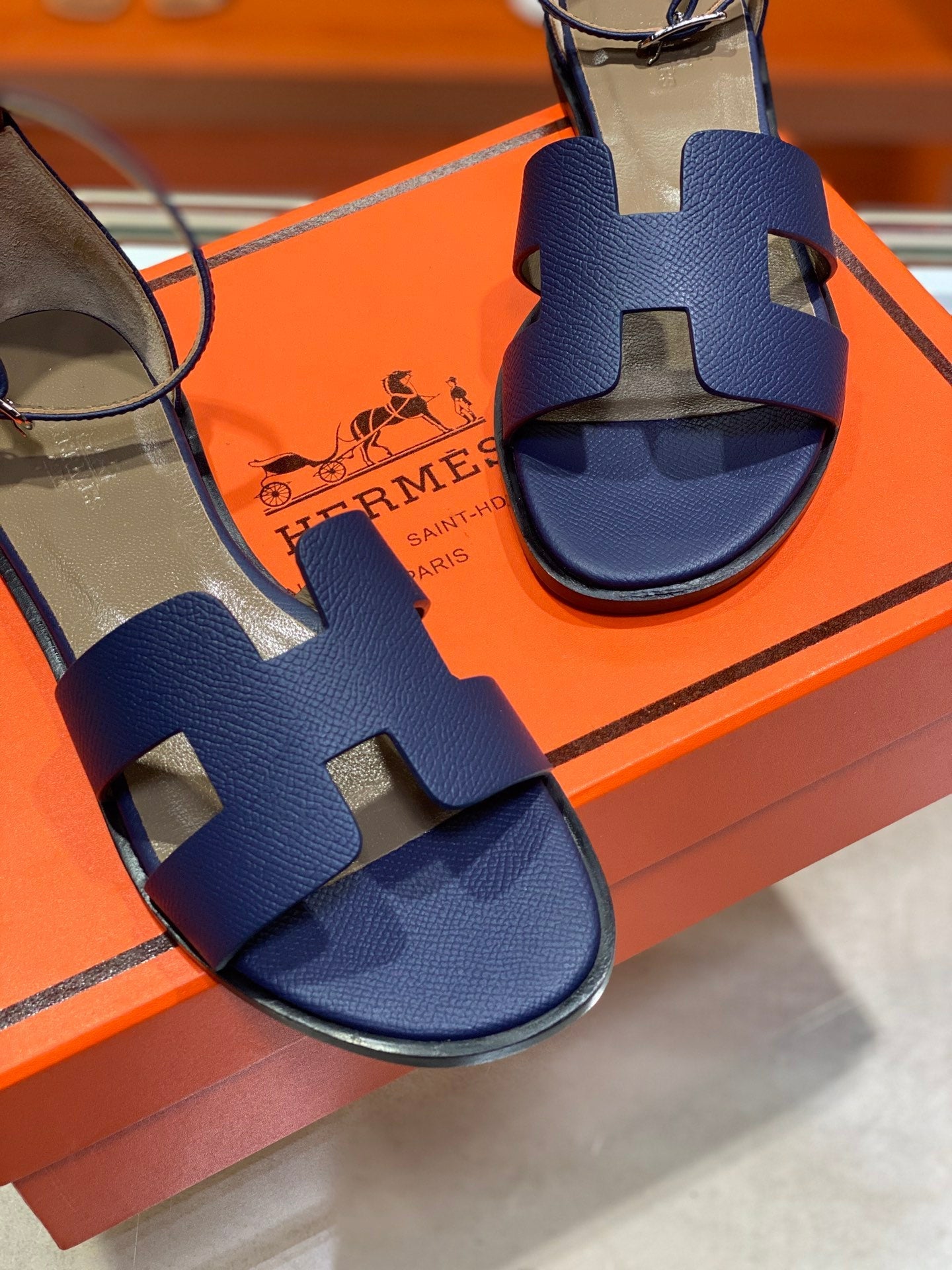 SANTORINI SANDAL NAVY CALFSKIN、mysite、Cacoeks