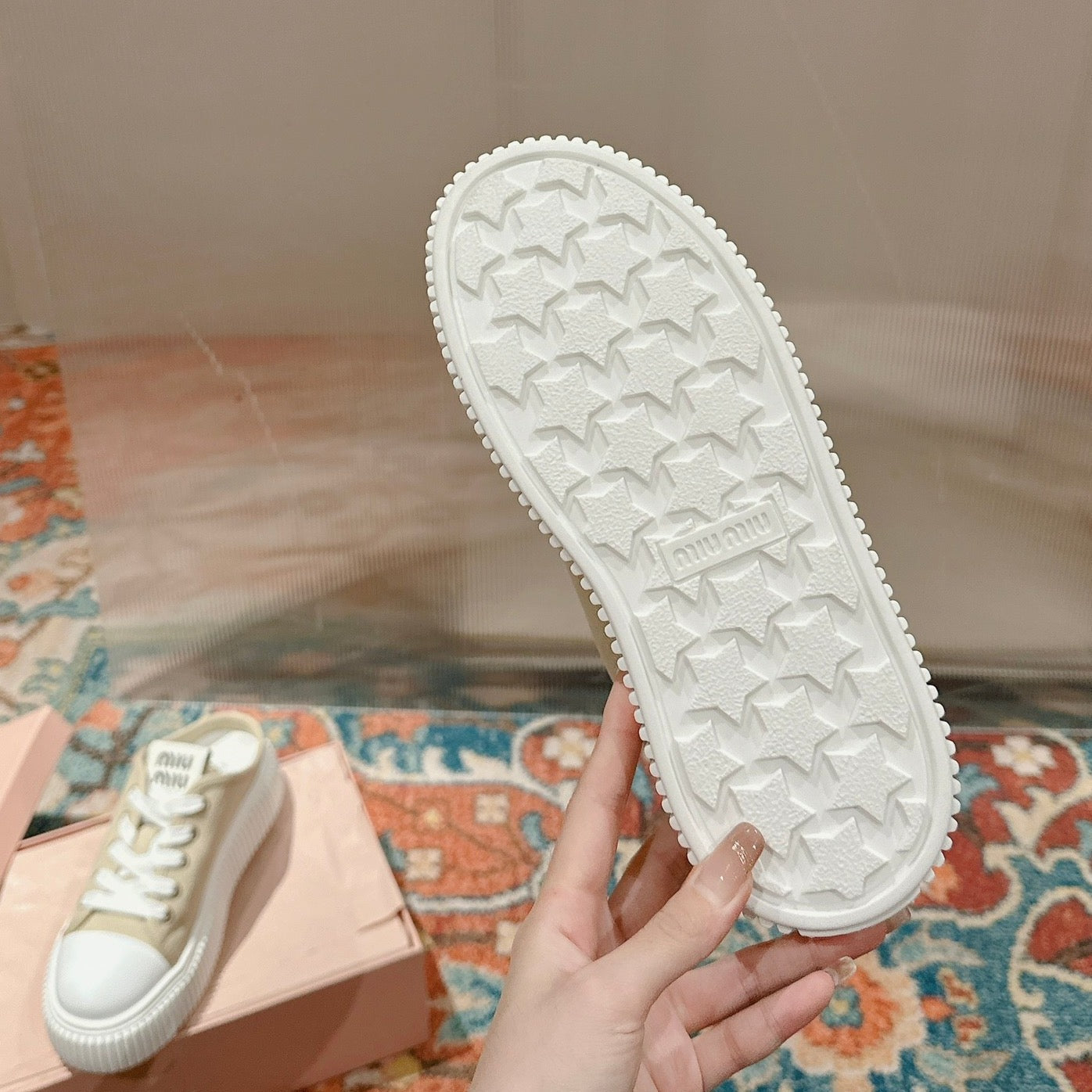 Sneakers Mules Bright Cream Color Canvas、mysite、Cacoeks