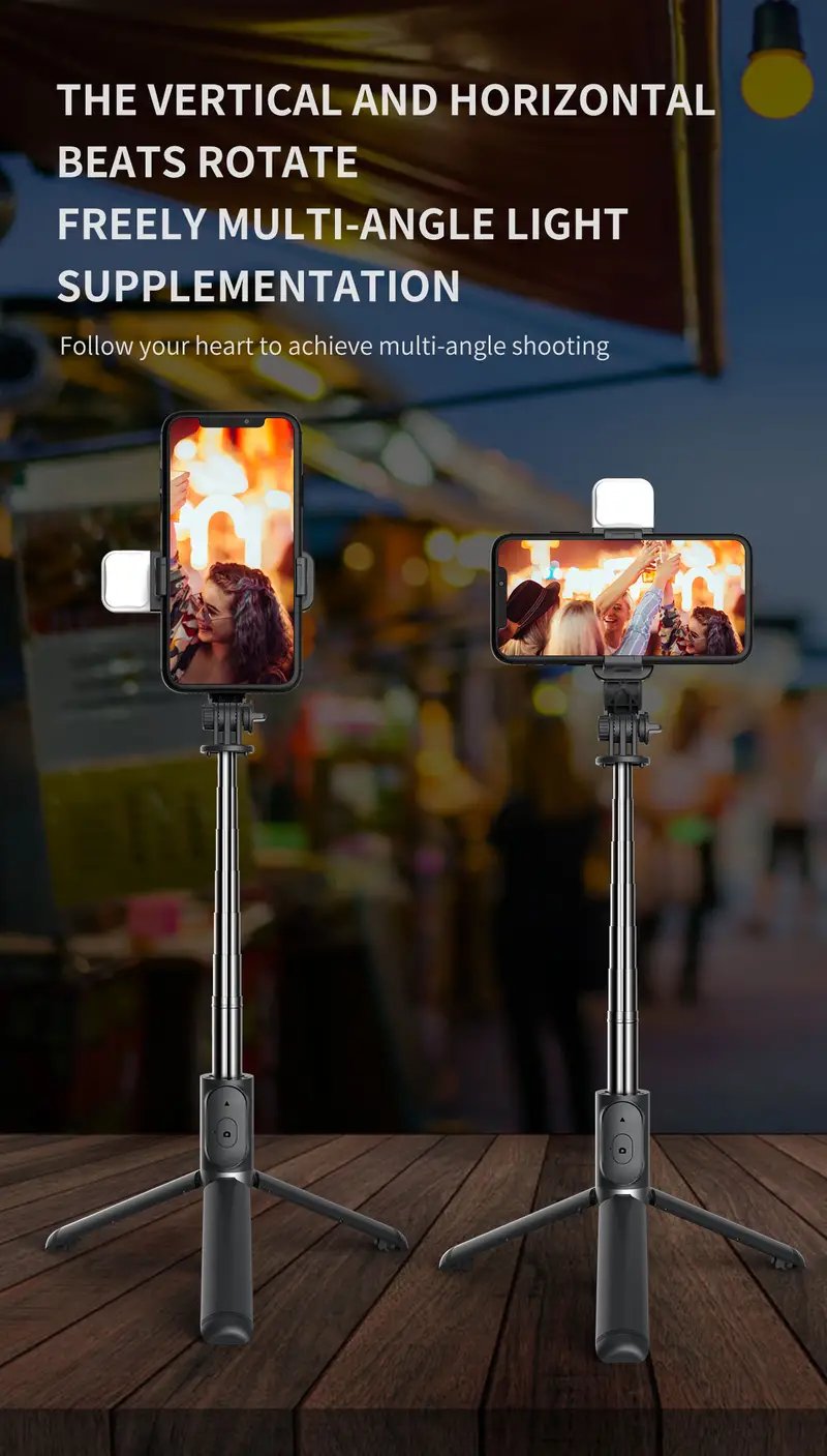 Portable 41 Inch Selfie Stick Phone Tripod With Wireless Remote Extendable Tripod Stand 360 Rotation Compatible With IPhone 13 12 11 Pro Xs Max Xr X 8 7 6 Plus Android Samsung Smartphone