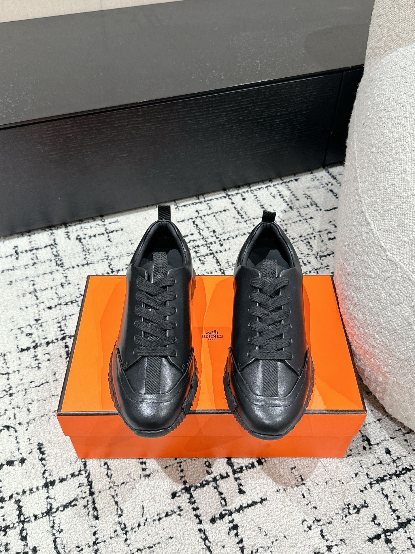BOUNCING SNEAKER IN FULL BLACK CALFSKIN、mysite、Cacoeks