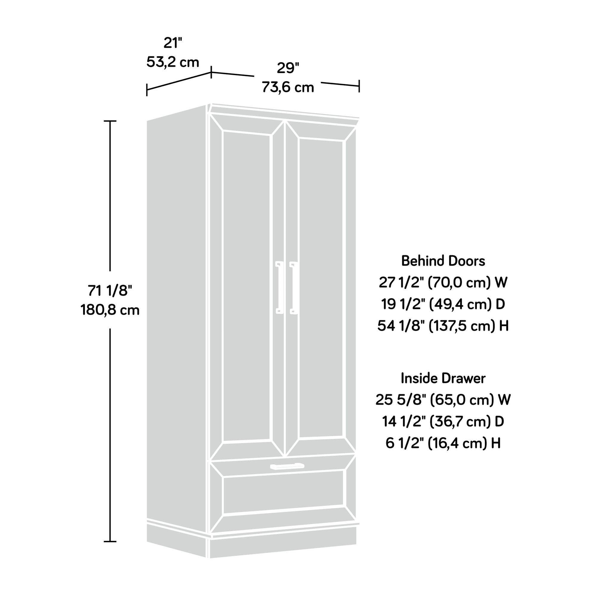 SauderHomeplus Wardrobe, Salt Oak Finish