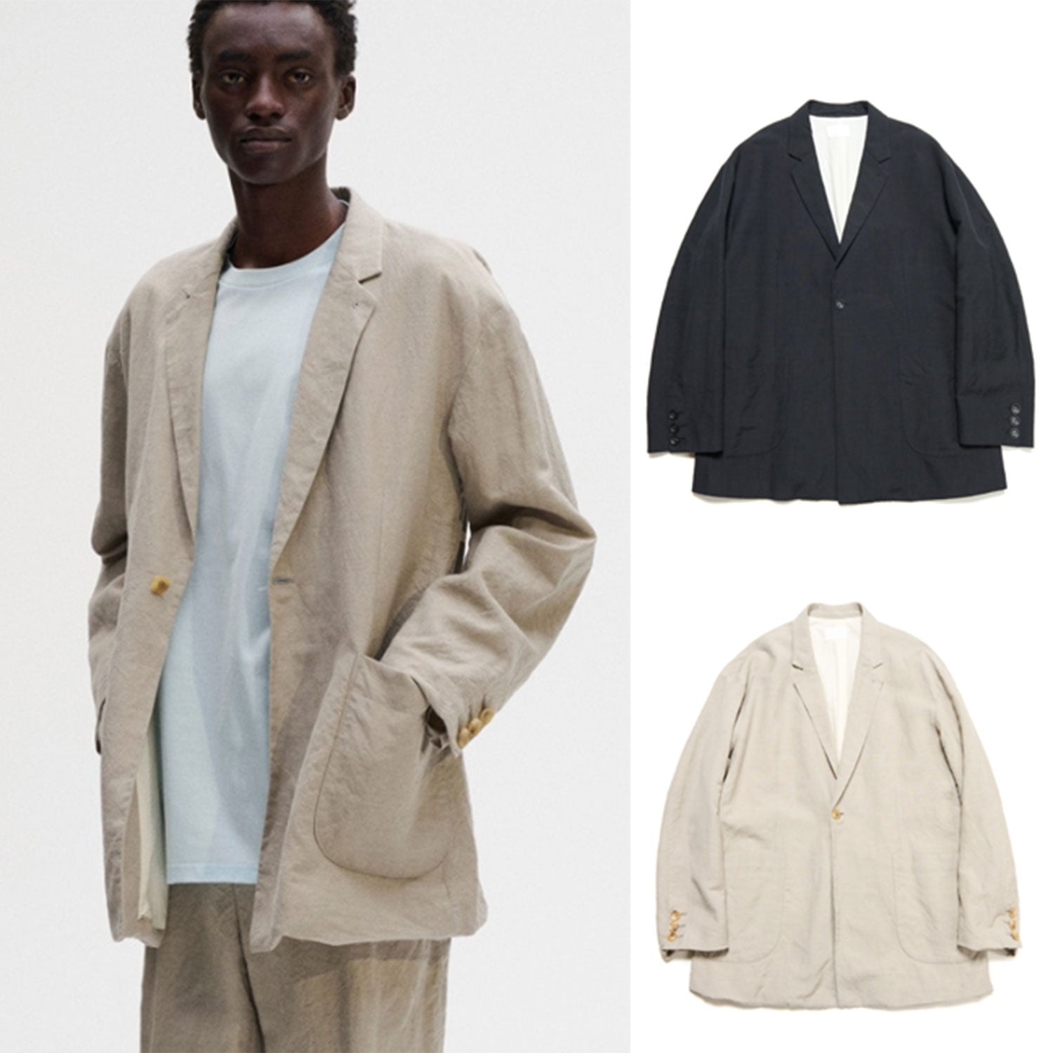 SOPHNET. 25S/S LINEN WOOL RELAX FIT 1BUTTON BLAZER  SOPH-250021 