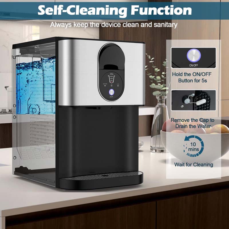 Eletriclife Self Dispensing Nugget Ice Maker Countertop with Soft Chewable Pellet Ice Cubes