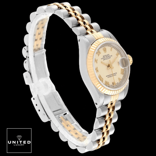 Rolex 69173 Replica 3 Rolex Fatejust İvory Roman White Dİal 69173 Replica side view
