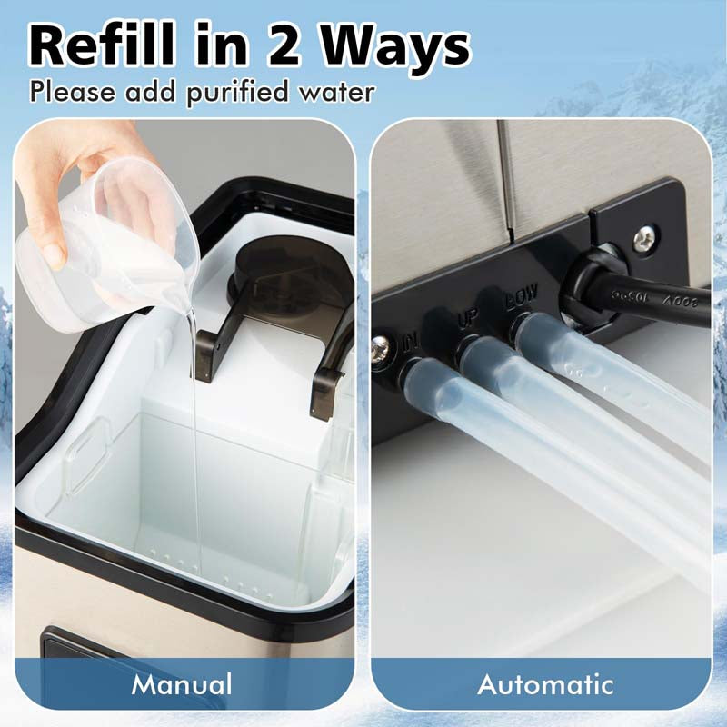 Eletriclife Countertop Nugget Ice Maker with 2 Ways Water Refill Self-Cleaning