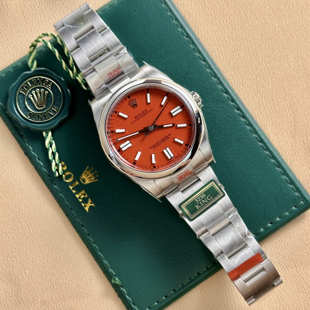Đồng Hồ Rolex Oyster Perpetual 124300 Mặt Đỏ Nhà Máy King 41mm (3)