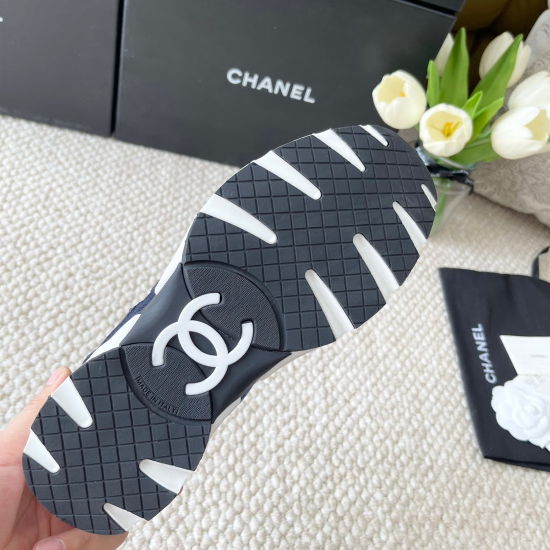 CC SNEAKER IN NAVY BLUE WOOL TWEED AND SUEDE、mysite、Cacoeks