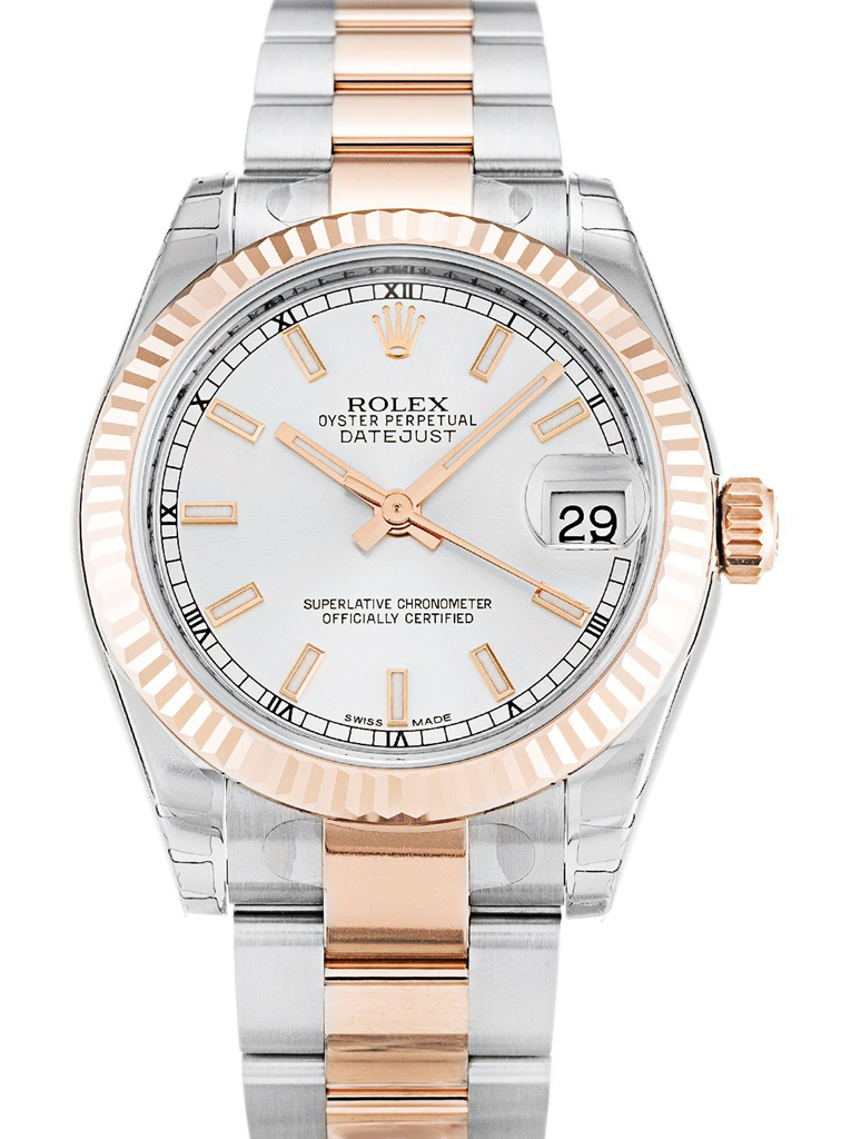 Replica Rolex Datejust Mid-Size 31mm Silver Dial 178271-fasswatch