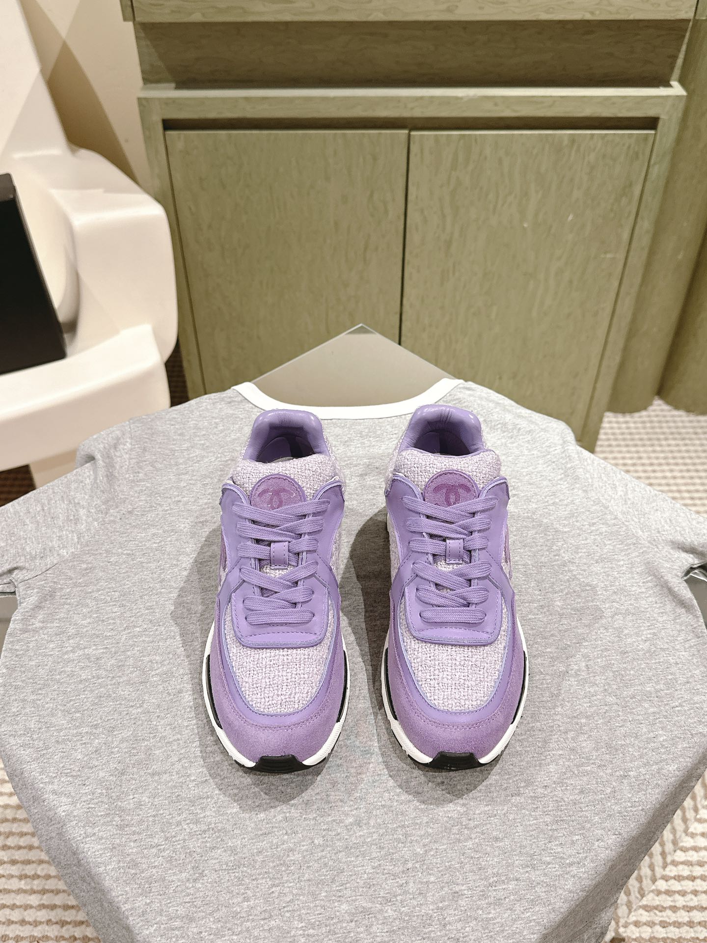TRAINERS IN LIGHT PURPLE SUEDE AND CALFSKIN、mysite、Cacoeks