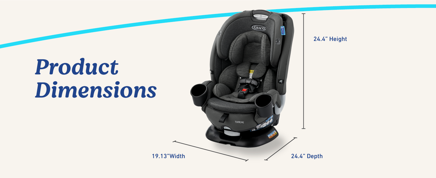 Graco 3-in-1 Turning Car Seat quick installation easy use optimal headrest height adjustable comfort