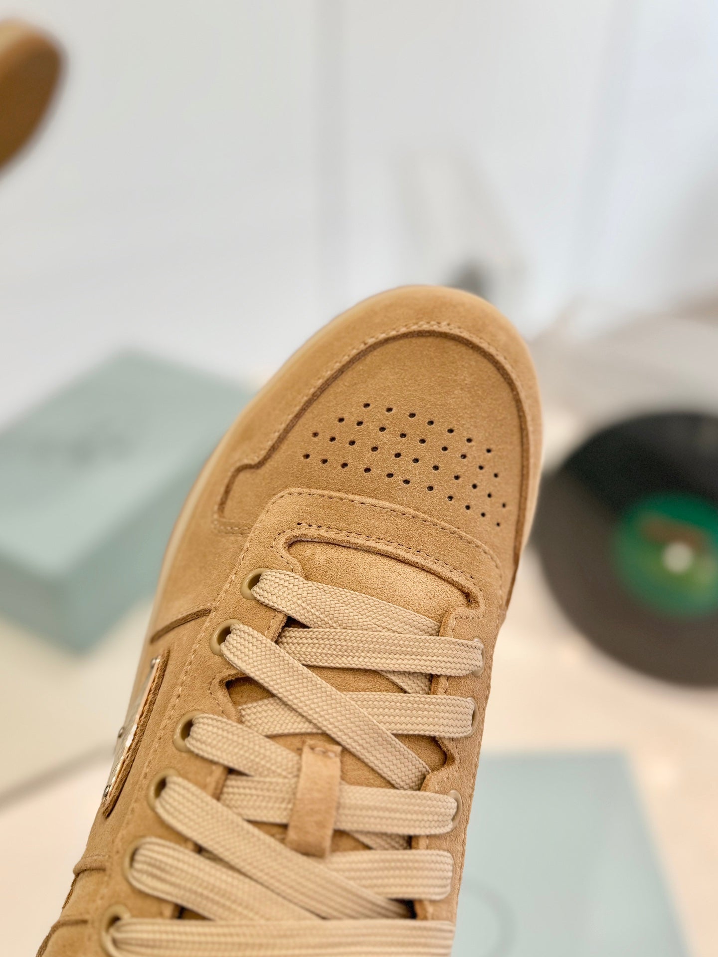 PRA DOWNTOWN PERFORATED SNEAKERS CAMEL SUEDE、mysite、Cacoeks