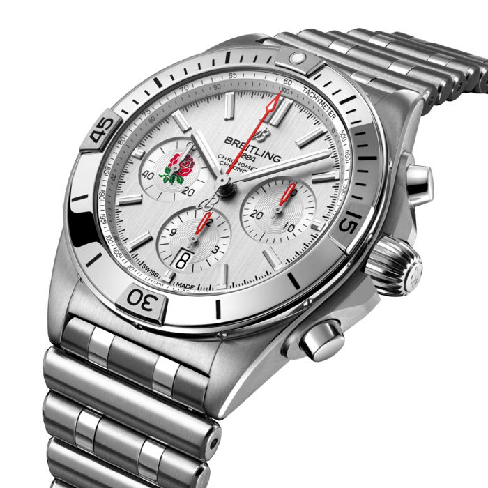 Breitling’s all-purpose watch for the fast and fearless world of rugby.We’re the official timing partner and exclusive luxury watch provide to Six Nations Rugby, the championship known the world over for showcasing exhilarating men and women’s matches between its six competing unions: England, Ireland, Wales, Scotland, France and Italy. Now our Chronomat Six Nations captures their spirit in a special-edition watch series. The six watches, limited to 150 pieces each, feature the signature Chronomat characteristics: the raised rider tabs at the 15 minute marks, the easy-grip onion crown and the classic rouleaux bracelet—all powered by Breitling’s exceptional Manufacture Caliber 01. Each model sets itself apart with the individual union’s colors and logo, as well as a caseback specially engraved with the name of each team, “Six Nations” and the “One of 150” limitation. A powerhouse lineup, the Chronomat Six Nations is available in the UK and select EU countries.