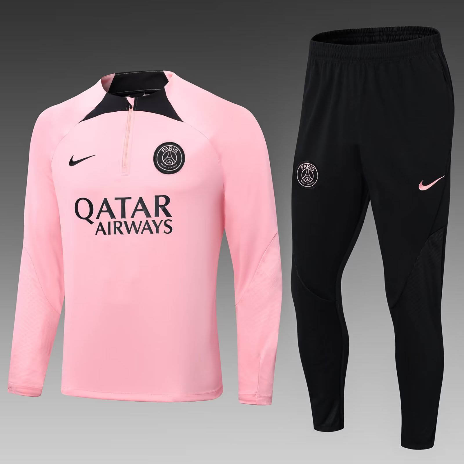 2022/2023 Psg Paris Saint-Germain Half-Pull Training Suit Pink Set:football jersey mysite: unitedjerseyfootball 邓江浪:football