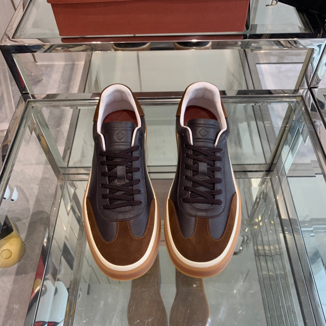 LP TENNIS WALK SNEAKERS ANCHOR AND BROWN CALFSKIN、mysite、Cacoeks