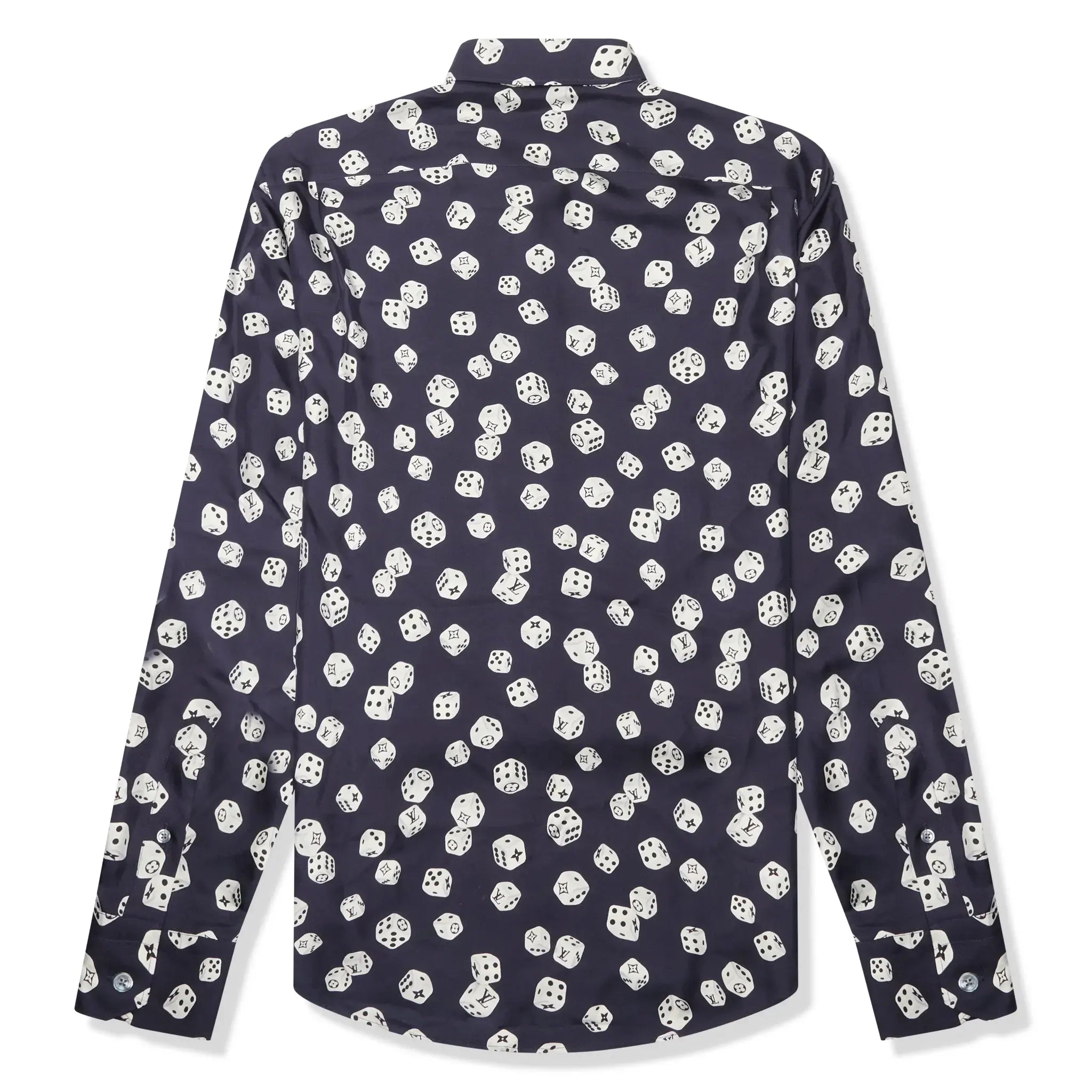 Louis Vuitton Dice Print Navy Silk Shirt、mysite、Cacoeks