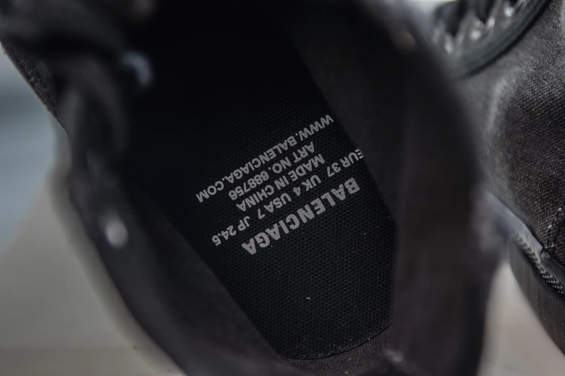 Balenciaga Paris High Top Sneaker in Black Destroyed、mysite、Cacoeks