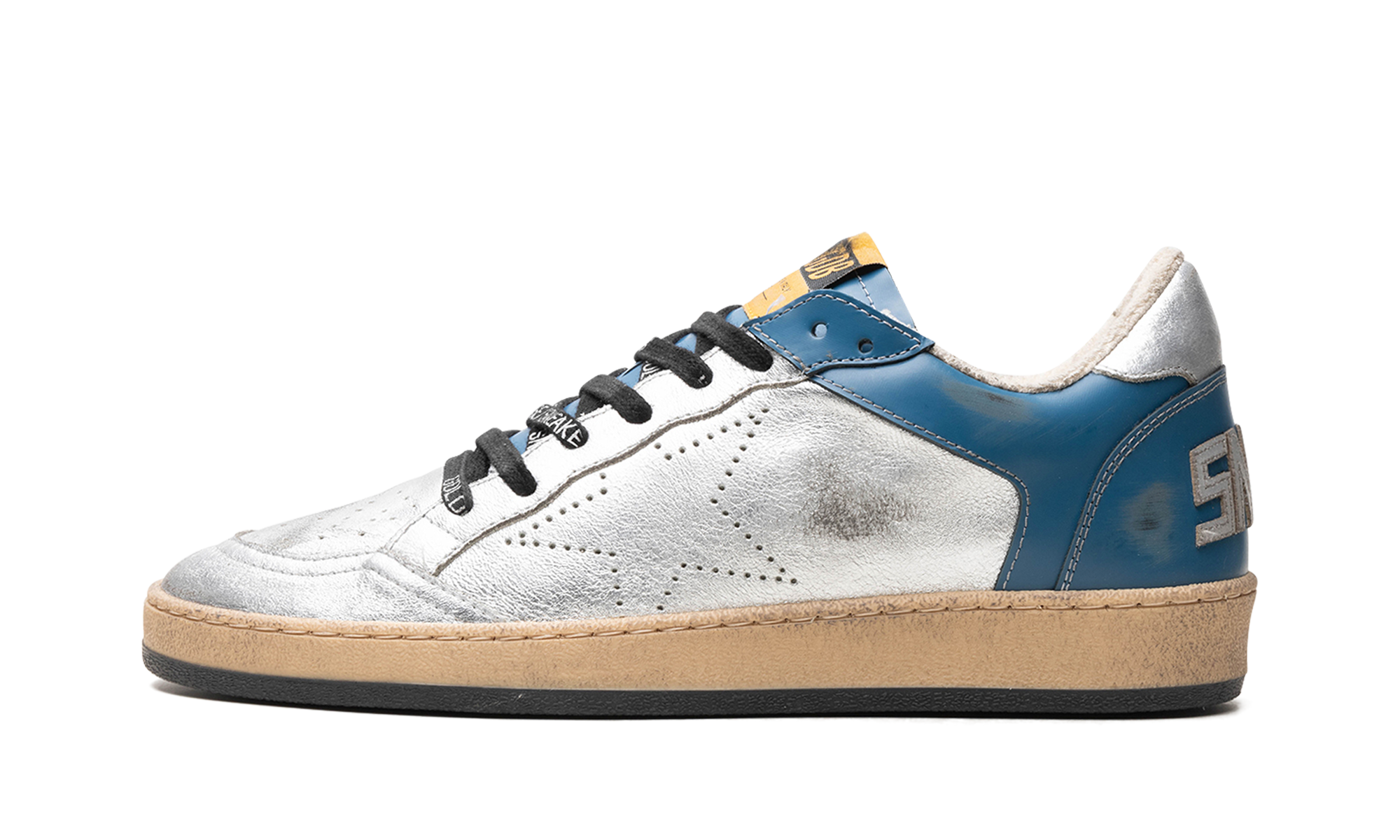 BALL STAR SHINY LEATHER AND LAMINATED UPPER SHINY LEATHER TOE TONGUE AND HEEL LAMINATED SPUR SKATE S "BLUE IVORY"、mysite、Cacoeks