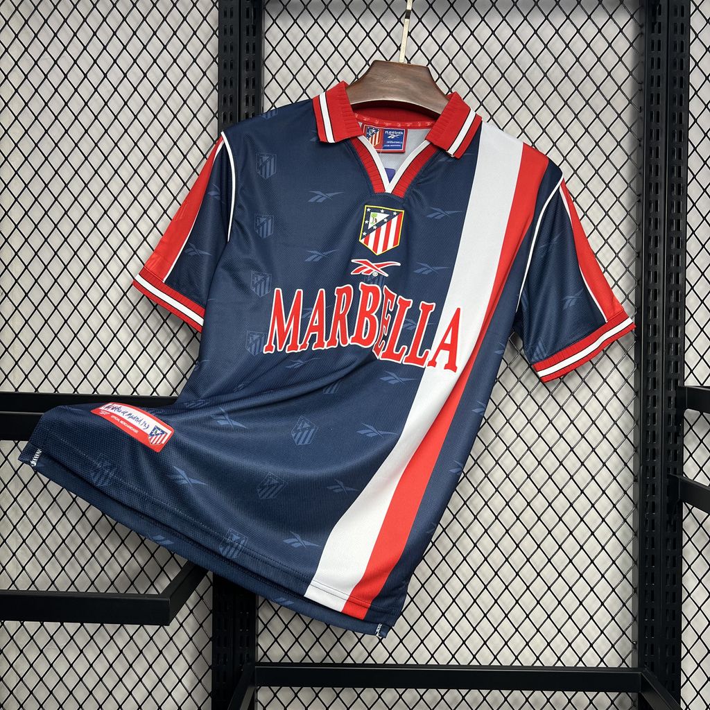ManixJersey.com | Retro Atletico Madrid 1998-99 Away Jersey -Customize Name, Number and Patch | Worldwide Shipping