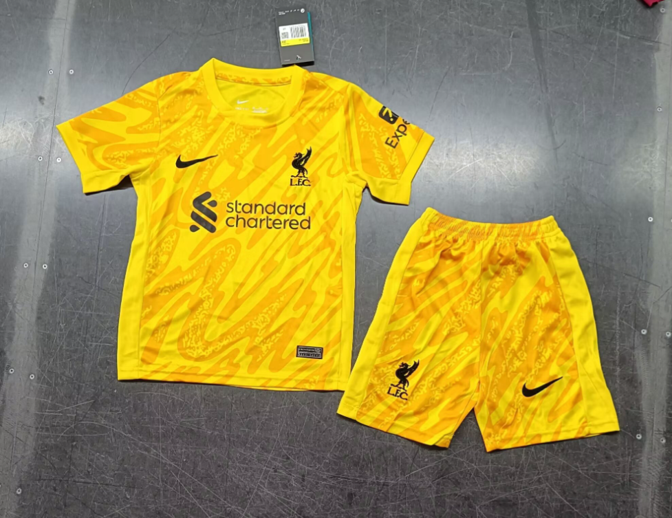 24/25 Liverpool Yellow Goalkeeper Football Shirt Kids Size Suit Children’s Liverpool shirts-mysite Custom Football Kit- Nextkits