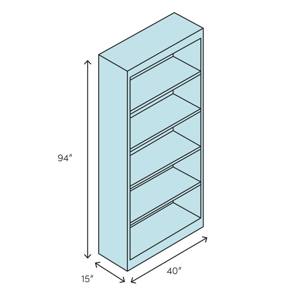 Buldir 94'' H x 40'' W Standard Bookcase