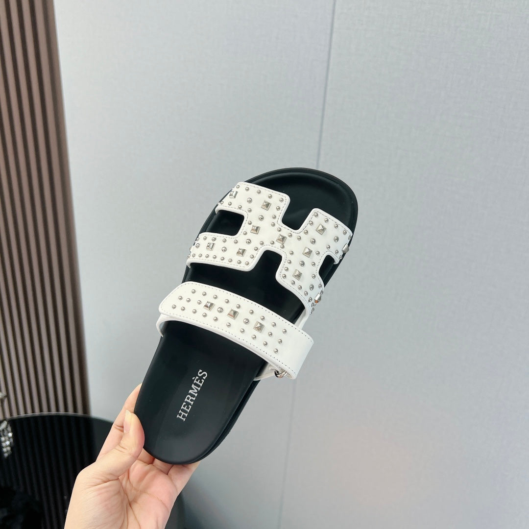 CHYPRE SANDAL WHITE MIX BLACK CALFSKIN SPECIAL、mysite、Cacoeks