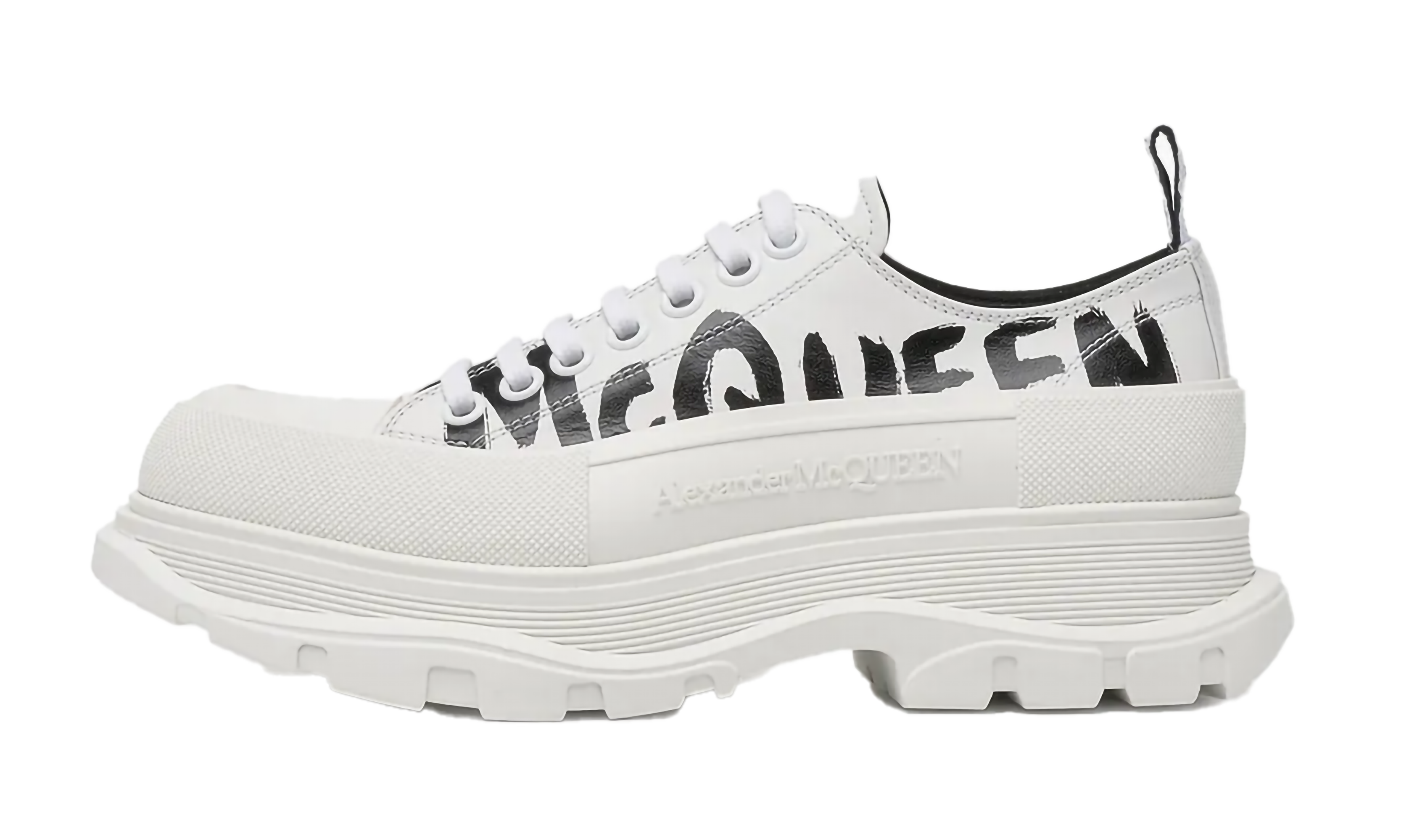 Lace Up Nappa "McQueen Graffiti Logo - White"、mysite、Cacoeks