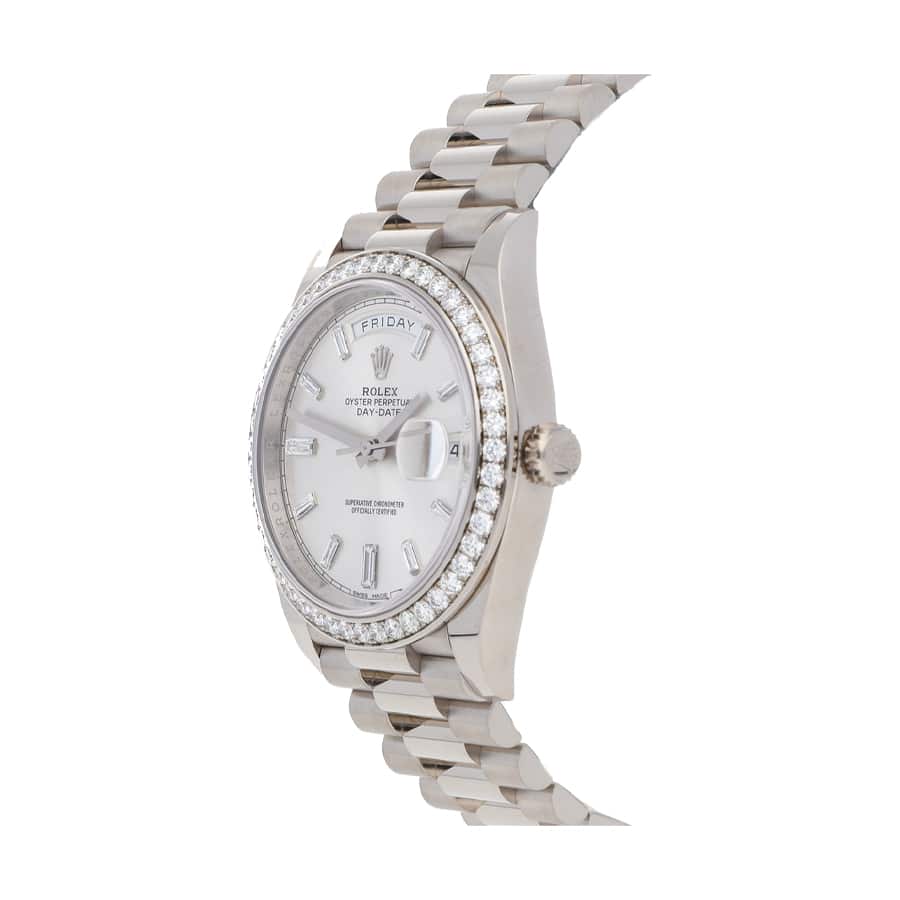 rolex day date 228349rbr kw stainless steel diamonds sundust dial