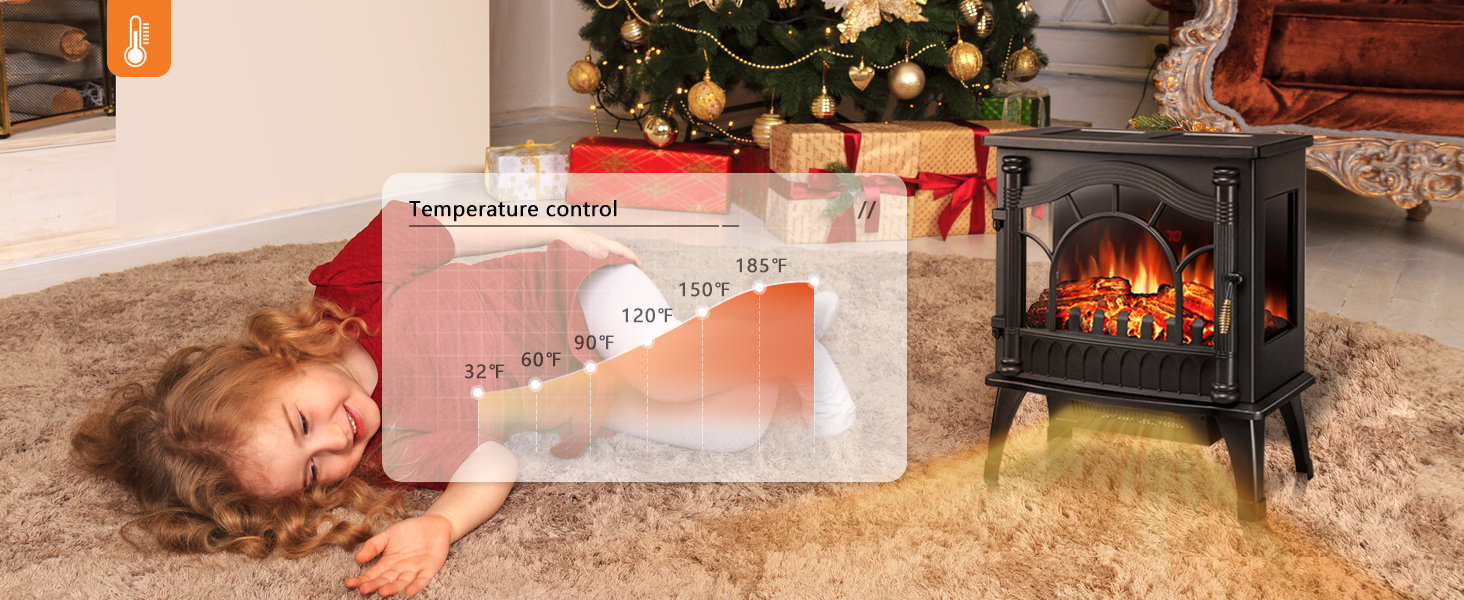 temperature control fireplace heater