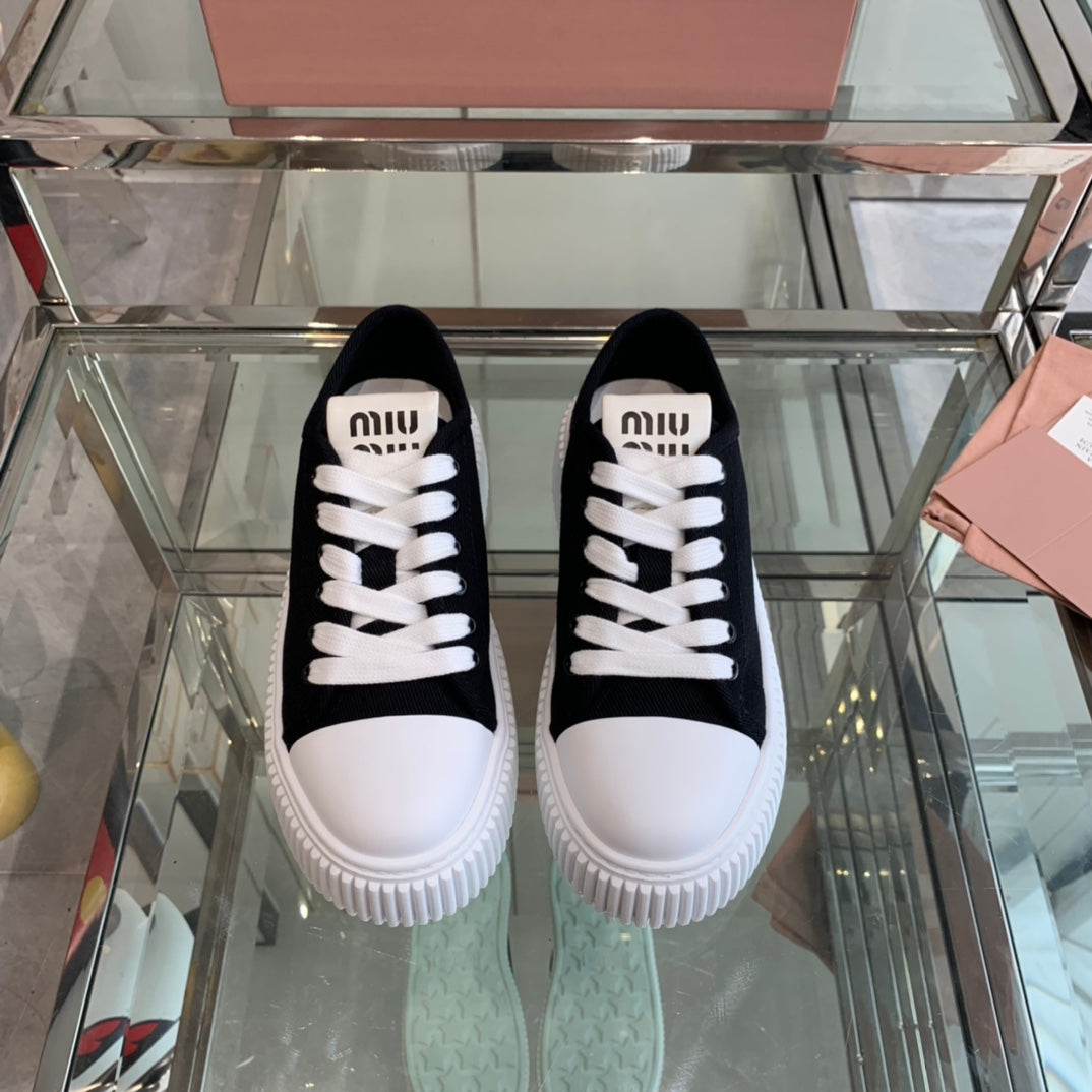 Sneakers High Sole Black And White Canvas、mysite、Cacoeks